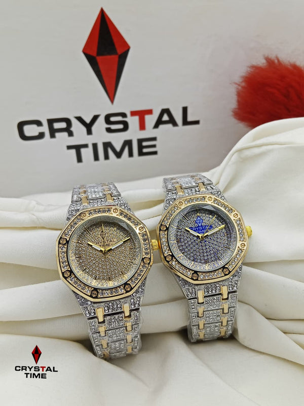 Crystal Time Luxury Diamond Dial Watch – For Women Premium Crystal Studded