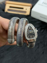 Judge Snake Design Women’s Gemstone Accented PU Leather Watch